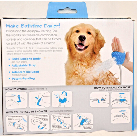 NEW Aquapaw Dog Cat Pet Bathing Tool w/ Flexible 8' Hose - Shower or Garden Hose - Picture 2 of 4